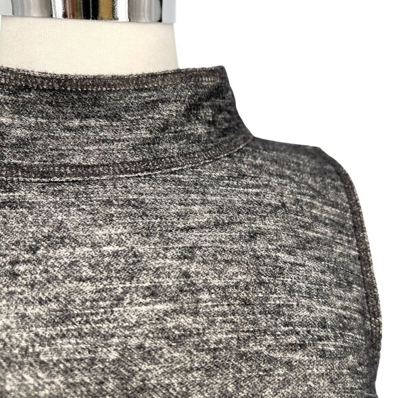 W By Worth Heather Gray Sleeveless Knit Dress Mock Neck Toggle Waist Size 8 - Picture 4 of 13